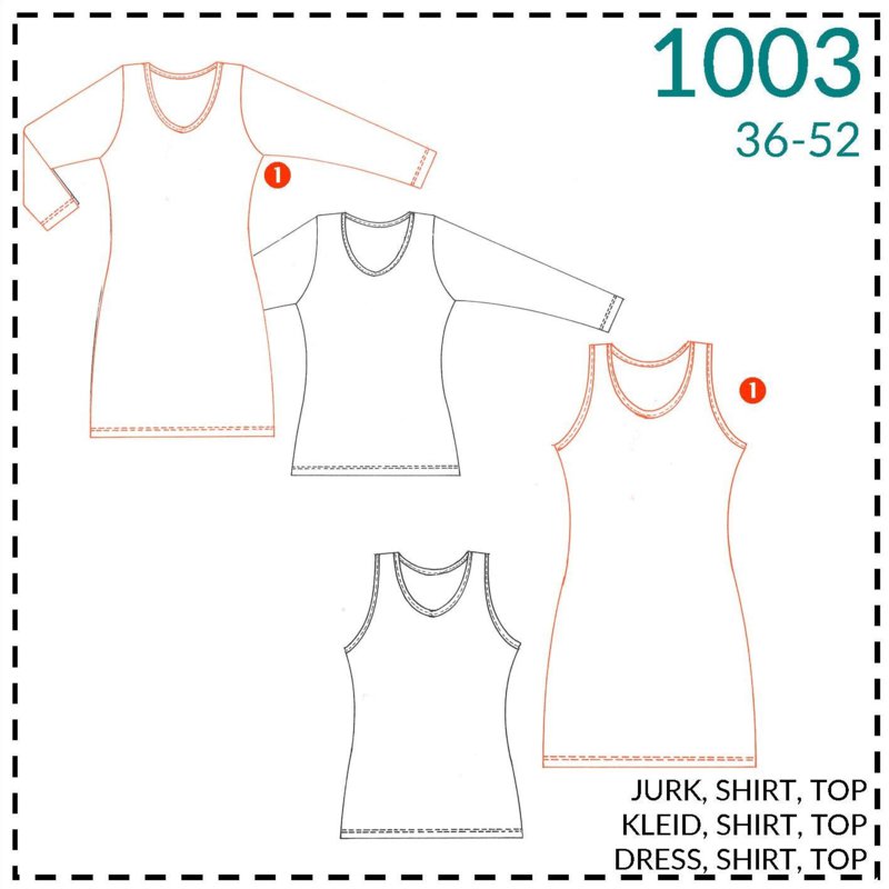 itsafits patroon 1003 basisjurk en tshirt