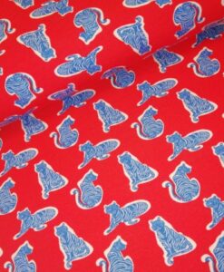 tijgers rood blauw fierce katoenen tricot