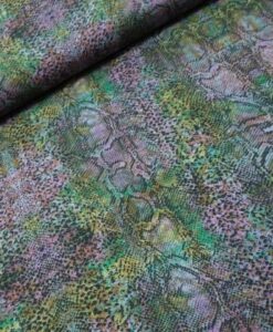viscose slangenprint groen lila