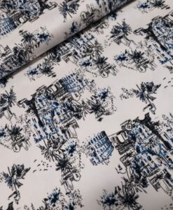 katoenen stretch city print