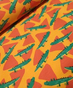 krokodillen groen geeloranje katoenen tricot Nooteboom