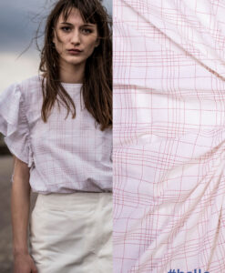 fibremood voile ruitje steenrood wit Belle top
