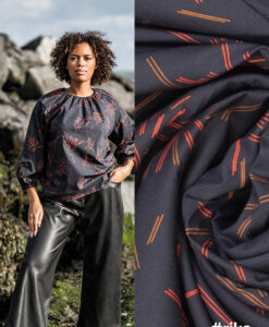 stretchkatoen wild stripe rood fibre mood rika