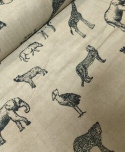 mousseline safari dieren kaki zwart