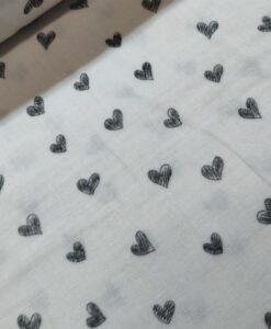 hartjes mousseline zwart wit