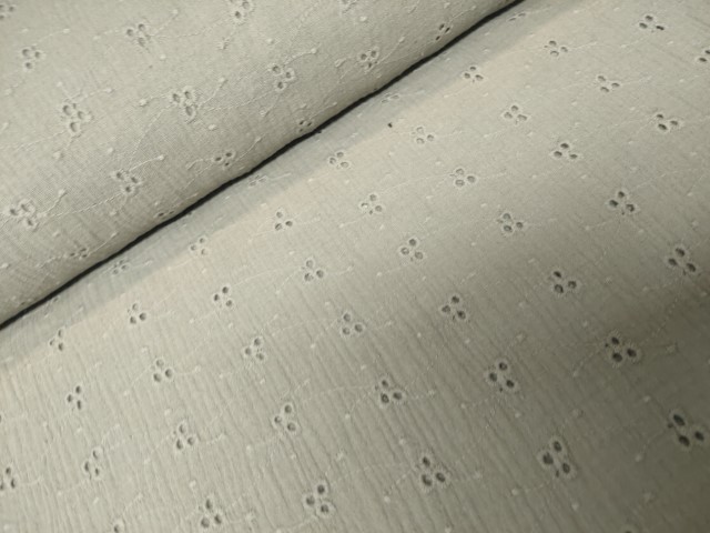 mousseline hydrogfiel broderie licht taupe snoozy