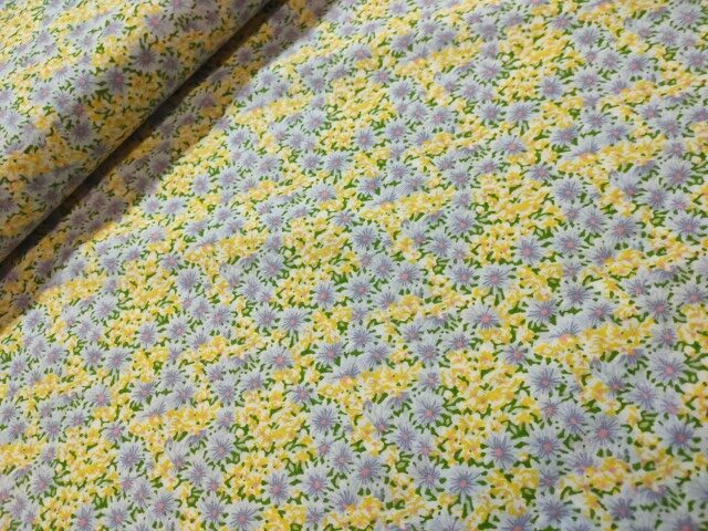 fibre mood bloemetjes geel lila seersucker Flowers