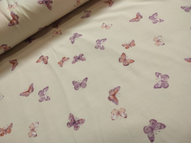 family fabric butterflies tricot