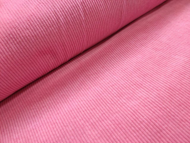 roze stretch ribfluweel