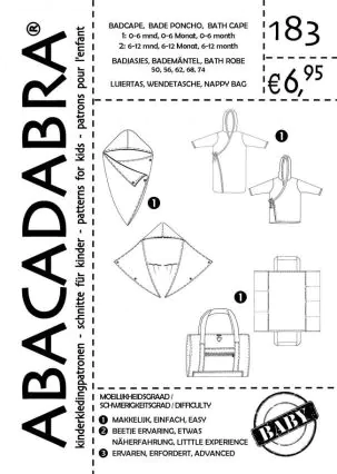 Patroon Abacadabra 183 Badcape, Badjas, Luiertas